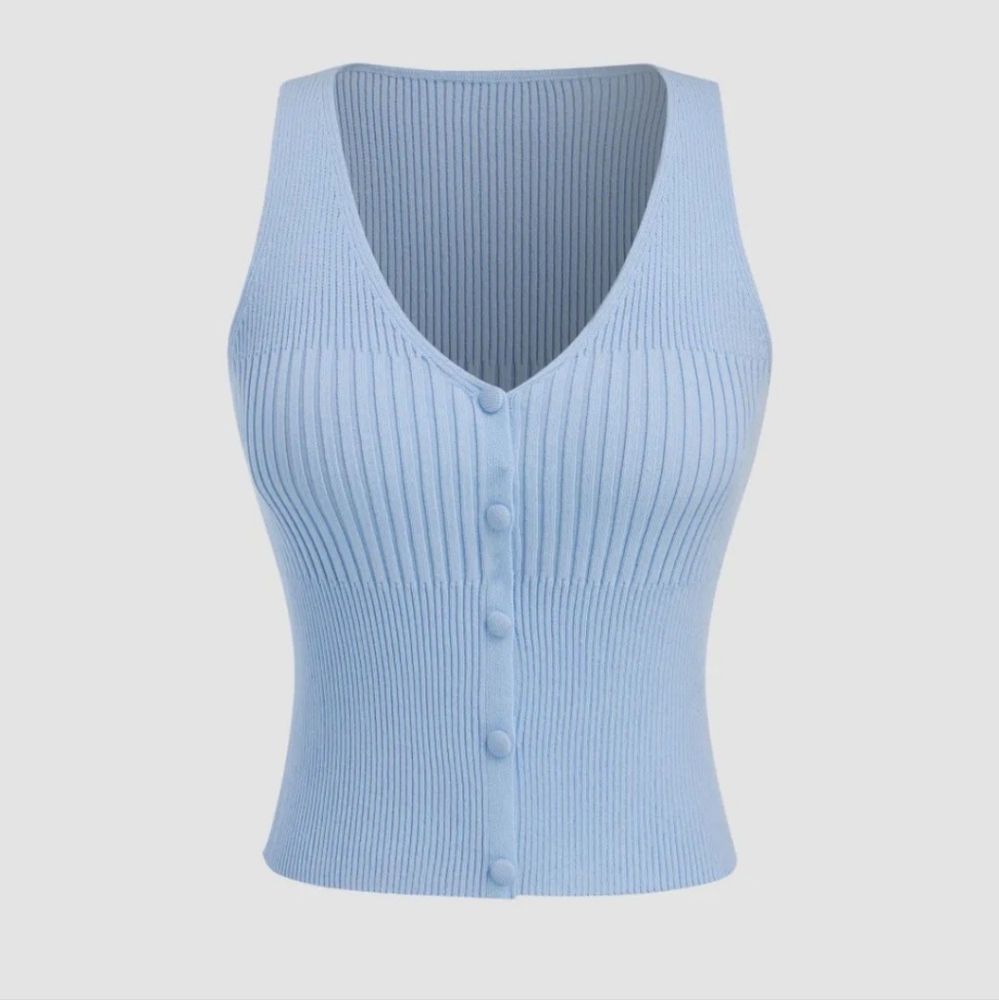 NWT Knit V-Neck Tank Top Size 4 Small